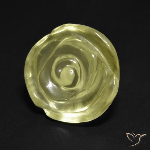 10.50ct Natural Amarelo Esverdeado Claro Quartzo, Flor cortada, Transparente