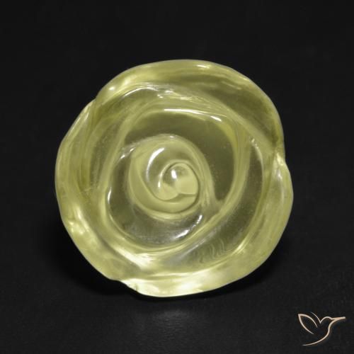 Quartzo Amarelo Esverdeado Claro Natural 10.50ct, Flor cortada, Transparente