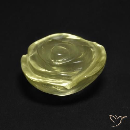 Quartzo Amarelo Esverdeado Claro Natural 10.50ct, Flor cortada, Transparente