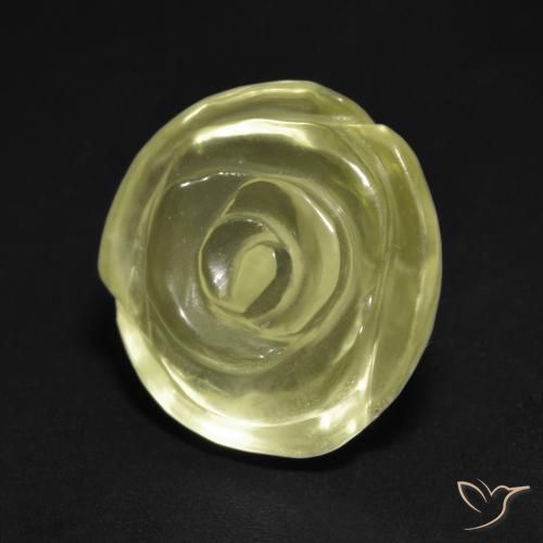11.54ct Natural Amarelo Esverdeado Claro Quartzo, Flor cortada, Transparente