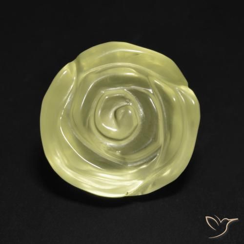 12.57ct Natural Luz amarela Quartzo, Flor cortada, Transparente