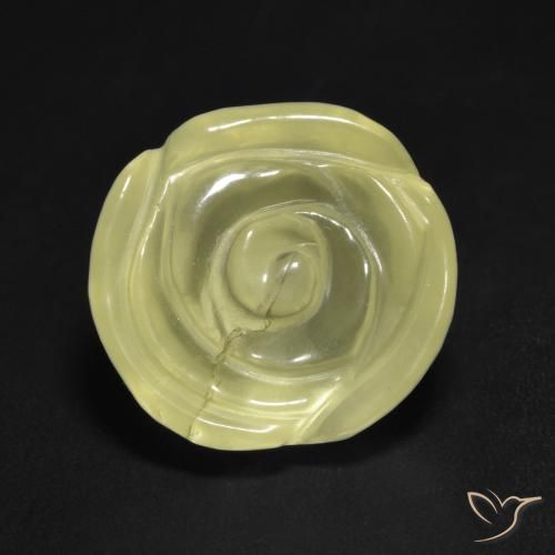12.75ct Natural Luz amarela Quartzo, Flor cortada, Transparente