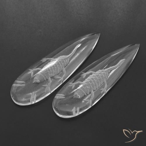 Pedras preciosas de Quartzo Branco claro natural de 29.12 ct, Formato de pêra, Transparente