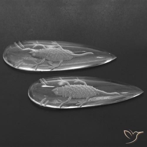 Pedras preciosas de Quartzo Branco claro natural de 29.12 ct, Formato de pêra, Transparente