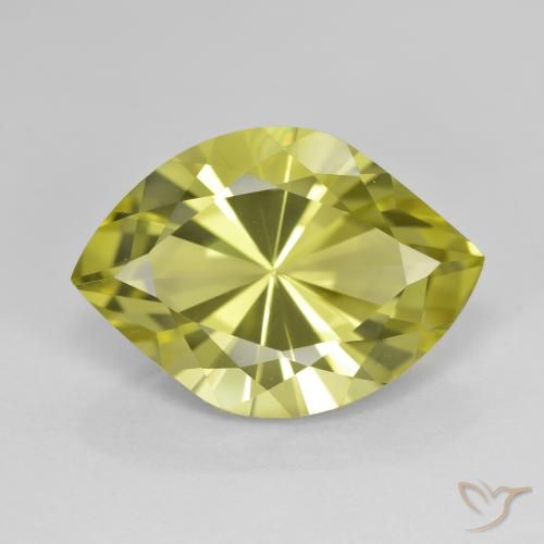 7.34ct Natural Verde amarelado Quartzo, Marquesa, VVS