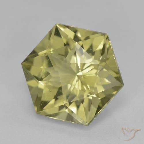 Quartzo Amarelo esverdeado Natural 7.91ct, Chique, VVS