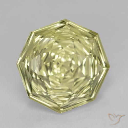 Quartzo Amarelo Creme Pálido Natural 7.51ct, Corte Octógono / Esmeralda, VS