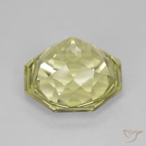 Quartzo Amarelo Creme Pálido Natural 7.51ct, Corte Octógono / Esmeralda, VS