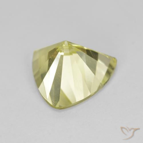 Quartzo Amarelo esverdeado Natural 2.34ct, Trilhão, VVS