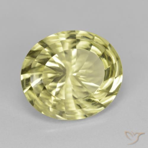 6.71ct Natural Amarelo esverdeado Quartzo, oval, VVS
