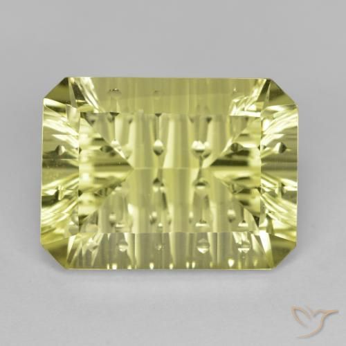 9.90ct Natural amarelo médio Quartzo, Corte Esmeralda, VVS