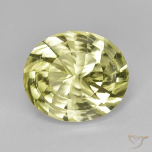 6.51ct Natural Amarelo esverdeado Quartzo, oval, VVS