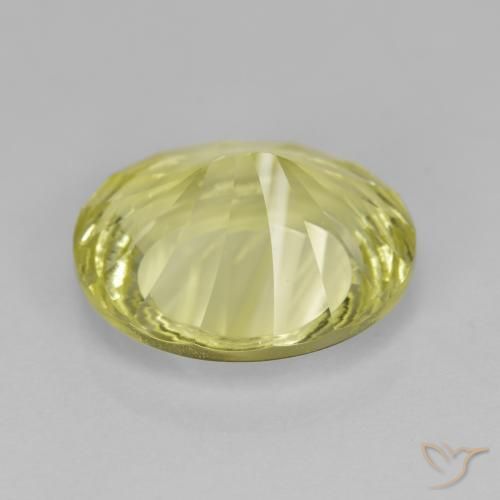 Quartzo Amarelo esverdeado Natural 6.51ct, oval, VVS