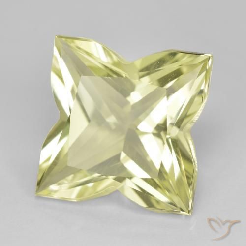 Quartzo Amarelo Esverdeado Claro Natural 6.97ct, Chique, VVS