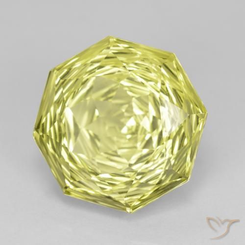 Quartzo Limão amarelo Natural 9.99ct, Corte Octógono / Esmeralda, VS