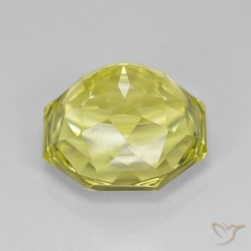 Quartzo Limão amarelo Natural 9.99ct, Corte Octógono / Esmeralda, VS