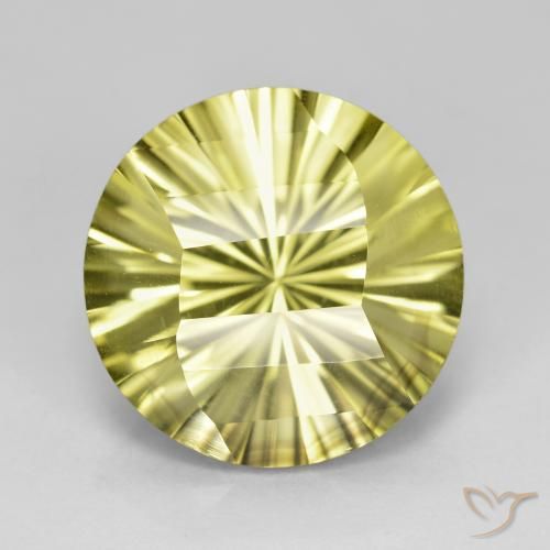 8.25ct Natural Amarelo esverdeado Quartzo, Redondo, VVS