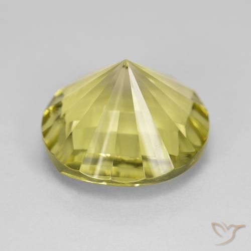 Quartzo Amarelo esverdeado Natural 8.25ct, Redondo, VVS