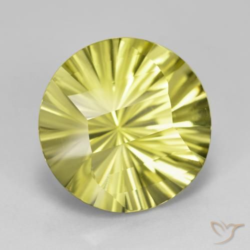 Quartzo amarelo médio Natural 8.84ct, Redondo, VVS