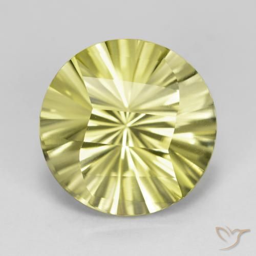8.91ct Natural Amarelo esverdeado Quartzo, Redondo, VVS