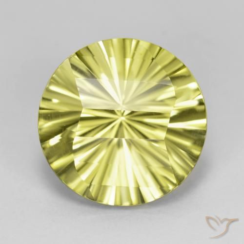 8.95ct Natural Amarelo esverdeado Quartzo, Redondo, VVS