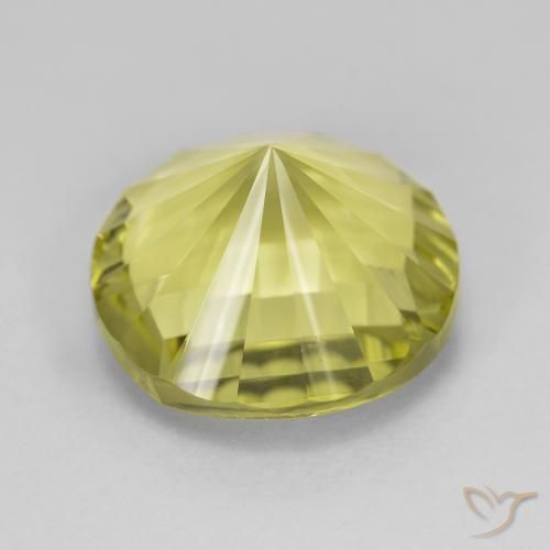 Quartzo Amarelo esverdeado Natural 8.95ct, Redondo, VVS
