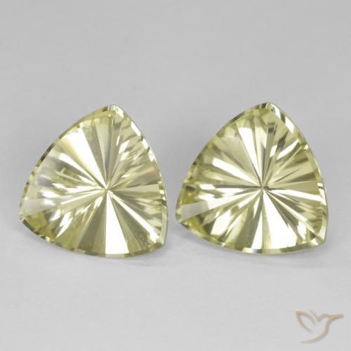 Pedras preciosas de Quartzo Amarelo esverdeado natural de 7.59 ct, Trilhão, VVS-VS