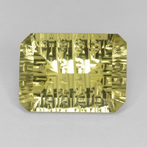 Quartzo amarelo natural 9,22ct, corte esmeralda, VVS