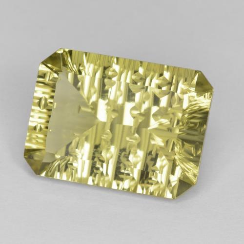Quartzo amarelo natural 9,22ct, corte esmeralda, VVS