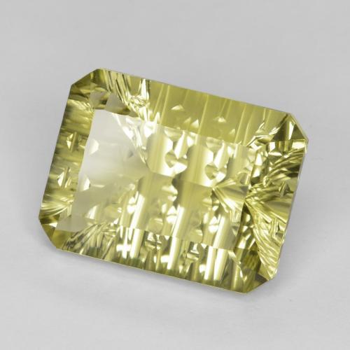 Quartzo amarelo natural 10,32ct, corte esmeralda, VVS