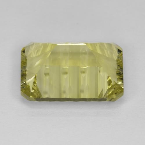 Quartzo amarelo natural 10,32ct, corte esmeralda, VVS