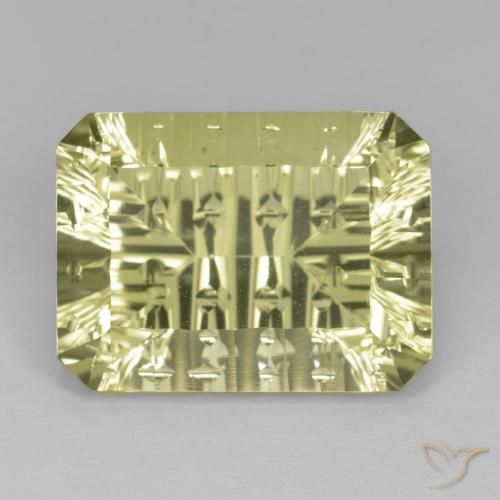 10.98ct Natural Amarelo claro médio Quartzo, Corte Esmeralda, VVS