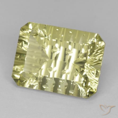 Quartzo Amarelo claro médio Natural 10.98ct, Corte Octógono / Esmeralda, VVS