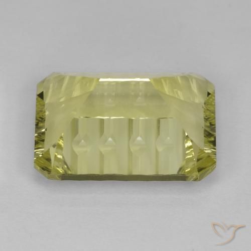 Quartzo Amarelo claro médio Natural 10.98ct, Corte Octógono / Esmeralda, VVS