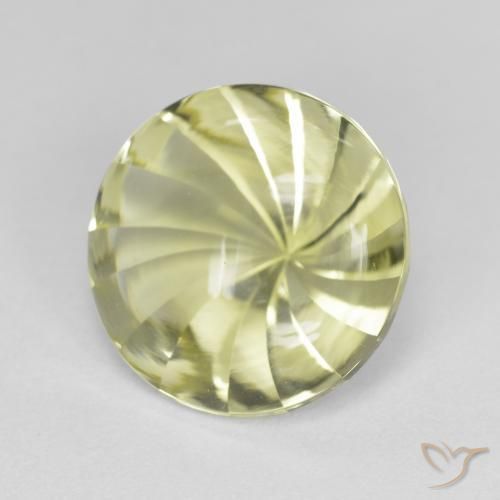 Quartzo amarelo médio Natural 5.31ct, Redondo, Transparente