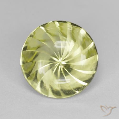 5.29ct Natural Amarelo verde Quartzo, Redondo, Transparente