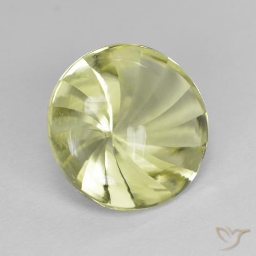 Quartzo Amarelo verde Natural 5.29ct, Redondo, Transparente