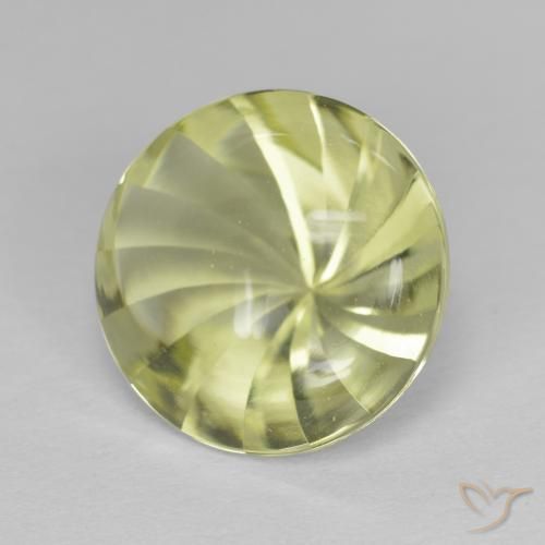 Quartzo amarelo médio Natural 5.41ct, Redondo, Transparente