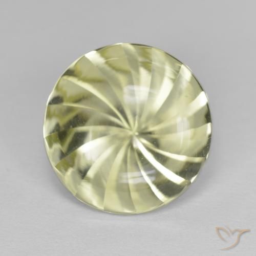 5.17ct Natural Amarelo Esverdeado Claro Quartzo, Redondo, Transparente
