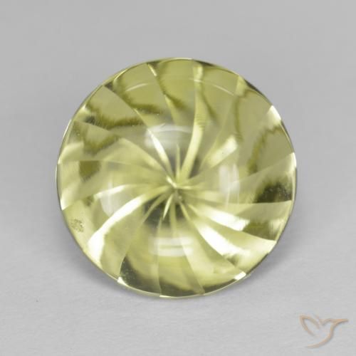 5.17ct Natural Amarelo esverdeado Quartzo, Redondo, Transparente