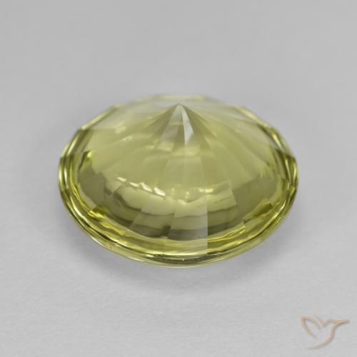 Quartzo Amarelo esverdeado Natural 5.17ct, Redondo, Transparente