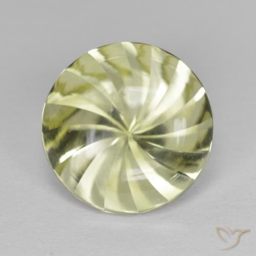 5.32ct Natural Amarelo esverdeado Quartzo, Redondo, Transparente
