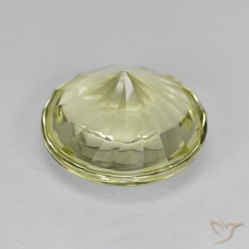 Quartzo Amarelo esverdeado Natural 5.32ct, Redondo, Transparente