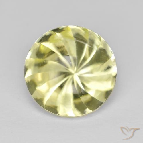 6.10ct Natural Limão amarelo Quartzo, Redondo, Transparente