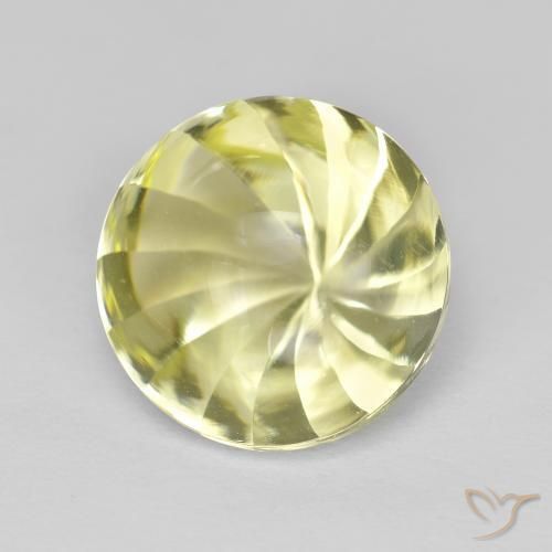 Quartzo Limão amarelo Natural 6.10ct, Redondo, Transparente