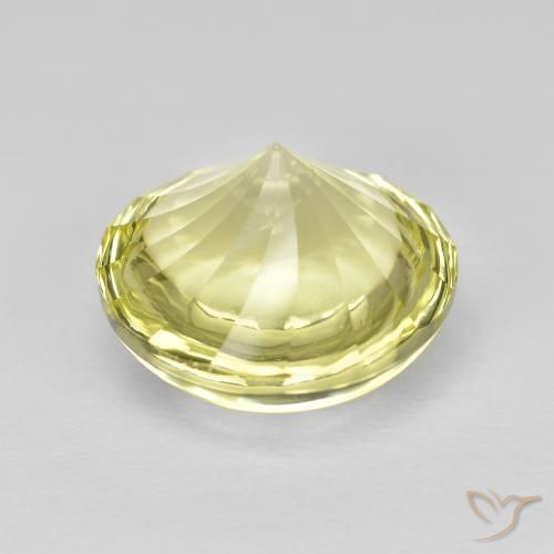 Quartzo Limão amarelo Natural 6.10ct, Redondo, Transparente