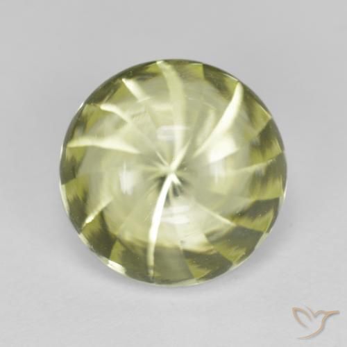6.20ct Natural Amarelo verde Quartzo, Redondo, Transparente