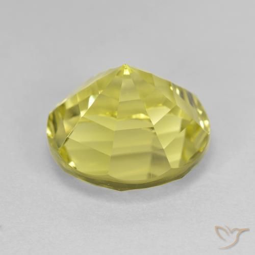 Quartzo Amarelo esverdeado Natural 6.17ct, Redondo, VVS