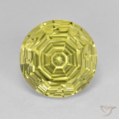 6.33ct Natural Luz amarela Quartzo, Redondo, VVS