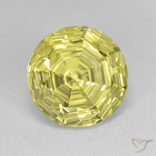 Quartzo Luz amarela Natural 6.33ct, Redondo, VVS